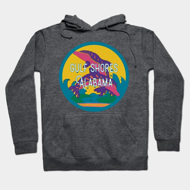 Gulf Shores Vintage Decal Hoodie by zsonn